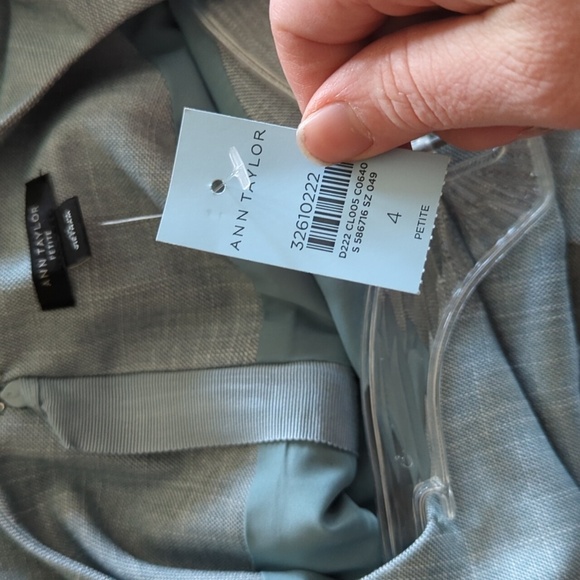 NWT Ann Taylor The Petite Tie Waist Sheath Dress in Cross Weave Size 4 Petite - Picture 11 of 12